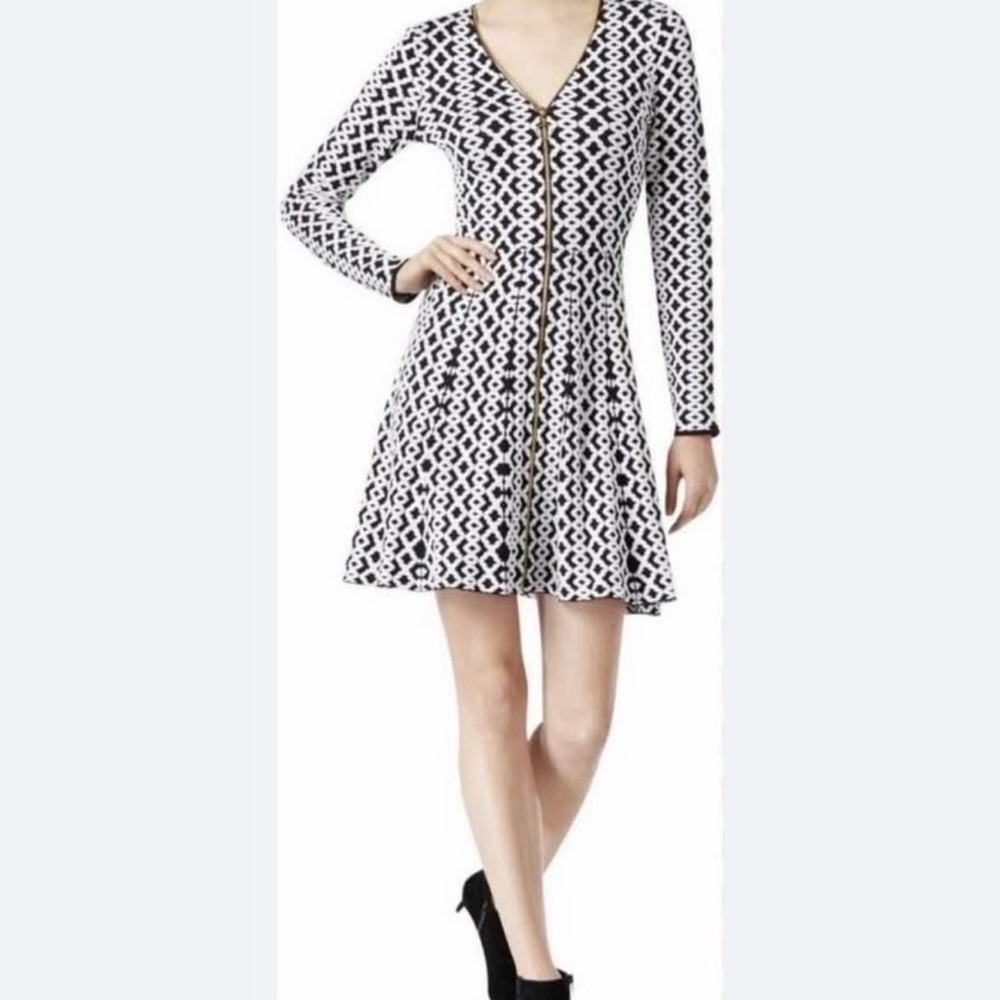 INC International Concepts Black and White Geometric Dress